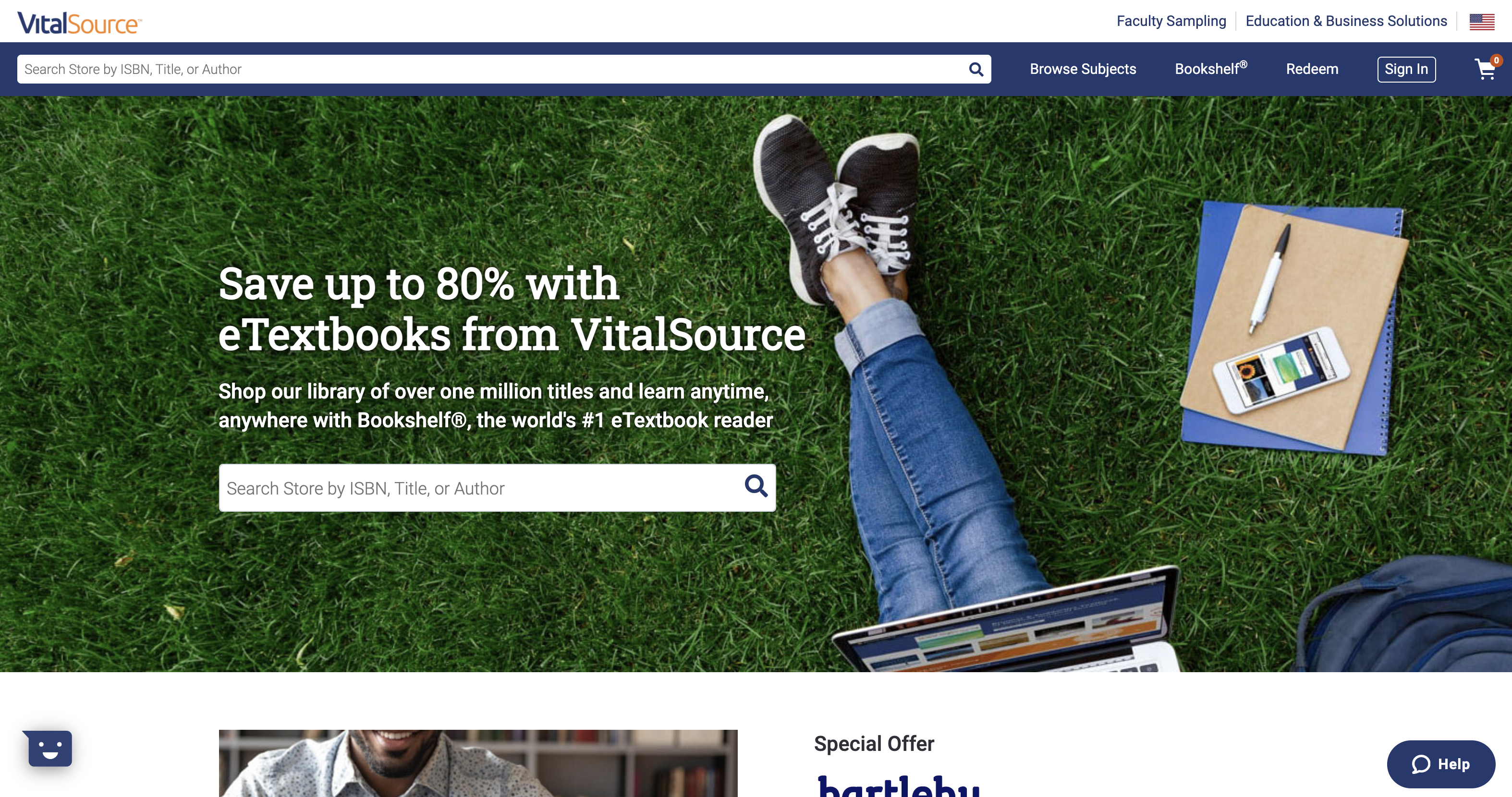 VitalSource homepage screenshot